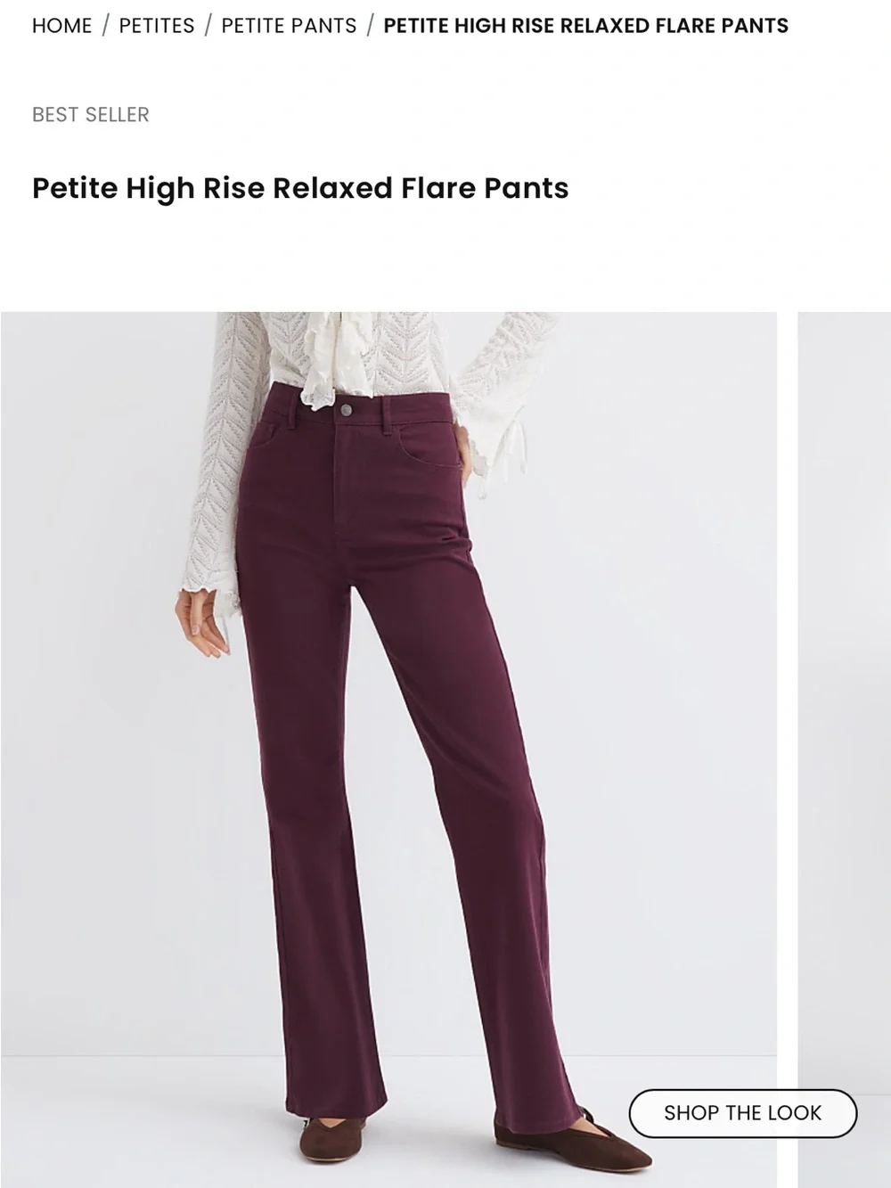 LOFT Petite High Rise Relaxed Flare Jeans - Plum